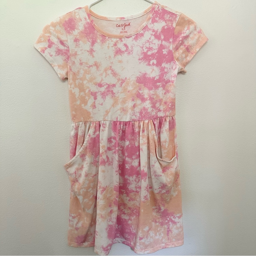 3/$15 💟 Cat & Jack Peach and Pink Tie-Dye Dress